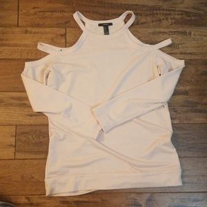 Blush pink off the shoulder long sleeve